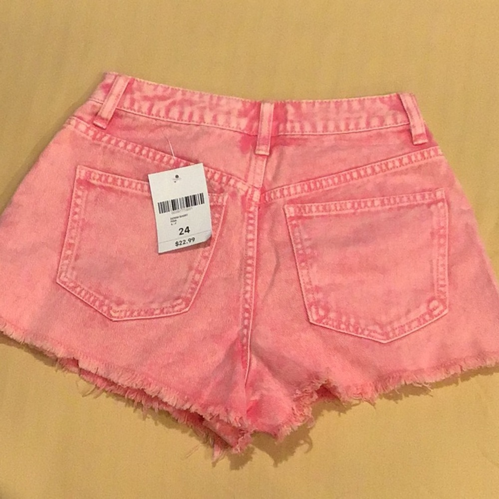Pink Denim Shorts - Picture 2 of 2
